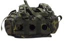 Original Czech military MOLLE backpack in woodland camo with quick release, multiple pockets, and adjustable straps.