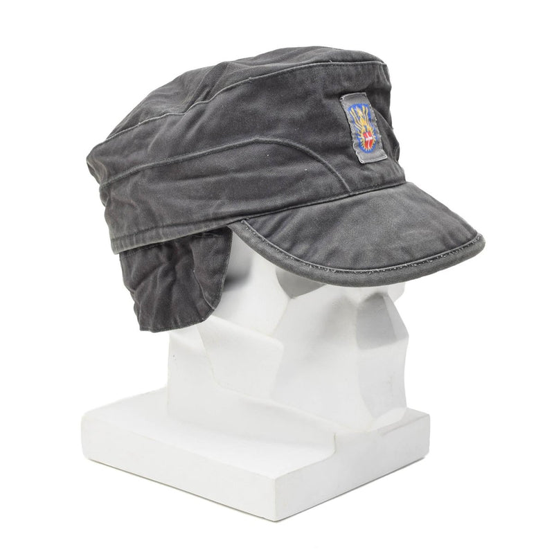 thumbnail image 2 of Original Danish Military Gray Army Cap – Lightweight, Foldable With Earflaps – Men's, 100% Cotton, Vintage New 2 of 5