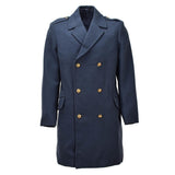 Abrigo de vestir de lana original del ejército holandés, cruzado, azul
