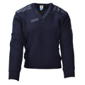 Original niederländischer Militärpullover blau, Woll-Bodywarmer, langärmelig, NEU