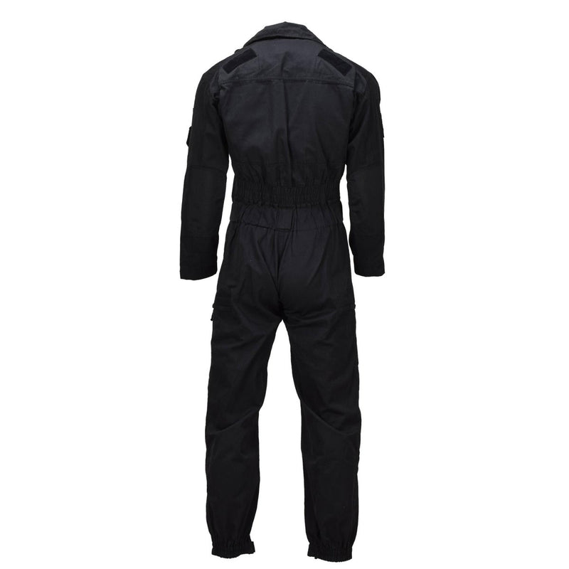 Original Dutch Military Flight Coverall Reinforced Knees Double Zipper Black - GoMilitar