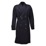 Original Dutch Military Long Wool Coat Double Breasted Army Surplus Issue Black