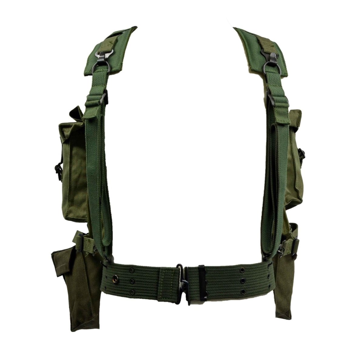 Cintura perforata per zaino da 35 litri con tessuto originale militare olandese M58 verde oliva