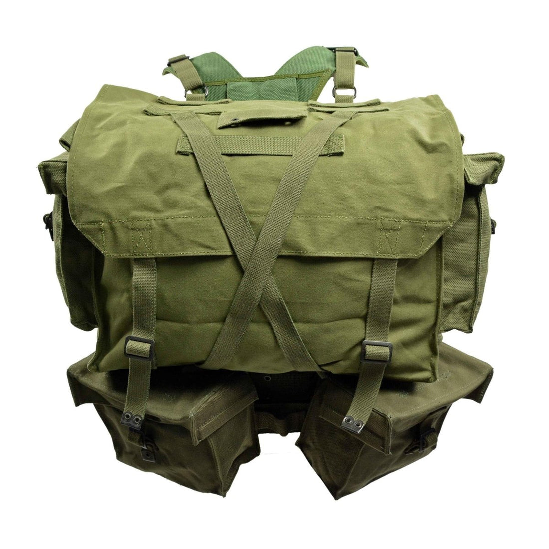 Cintura perforata per zaino da 35 litri con tessuto originale militare olandese M58 verde oliva