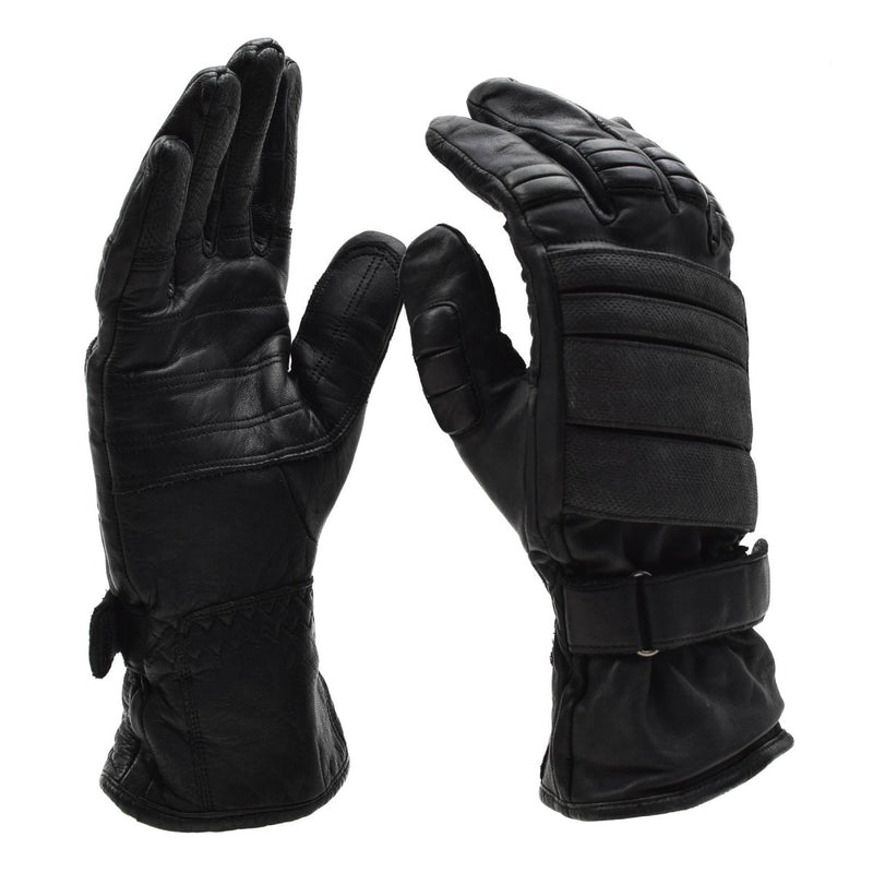 Original Dutch Military Tactical Combat Gloves Leather Knuckle Protection Black - GoMilitar