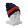 Berretto invernale originale in lana militare olandese con strisce rosse blu scuro
