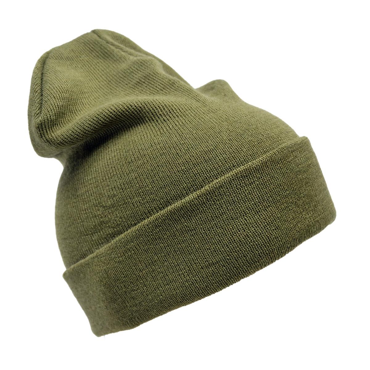 Original Dutch Military WoolGuard Roll Top Wool Beanie Winter Hat Green