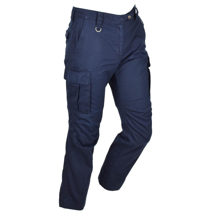 Pantaloni da lavoro militari originali olandesi da donna sulle ginocchia rinforzate tasche cargo blu - GoMilitar