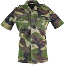 Original French army F2 shirt woodland camo CCE short sleeves Shirts - GoMilitar