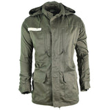 Original französische Armee Olive OD Jacke Müdigkeit Kampf Militär Kapuzenparka Satin