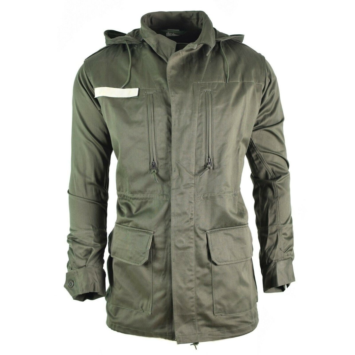 Original französische Armee Olive OD Jacke Müdigkeit Kampf Militär Kapuzenparka Satin