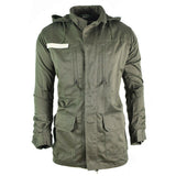 Original französische Armee Olive OD Jacke Müdigkeit Kampf Militär Kapuzenparka Satin