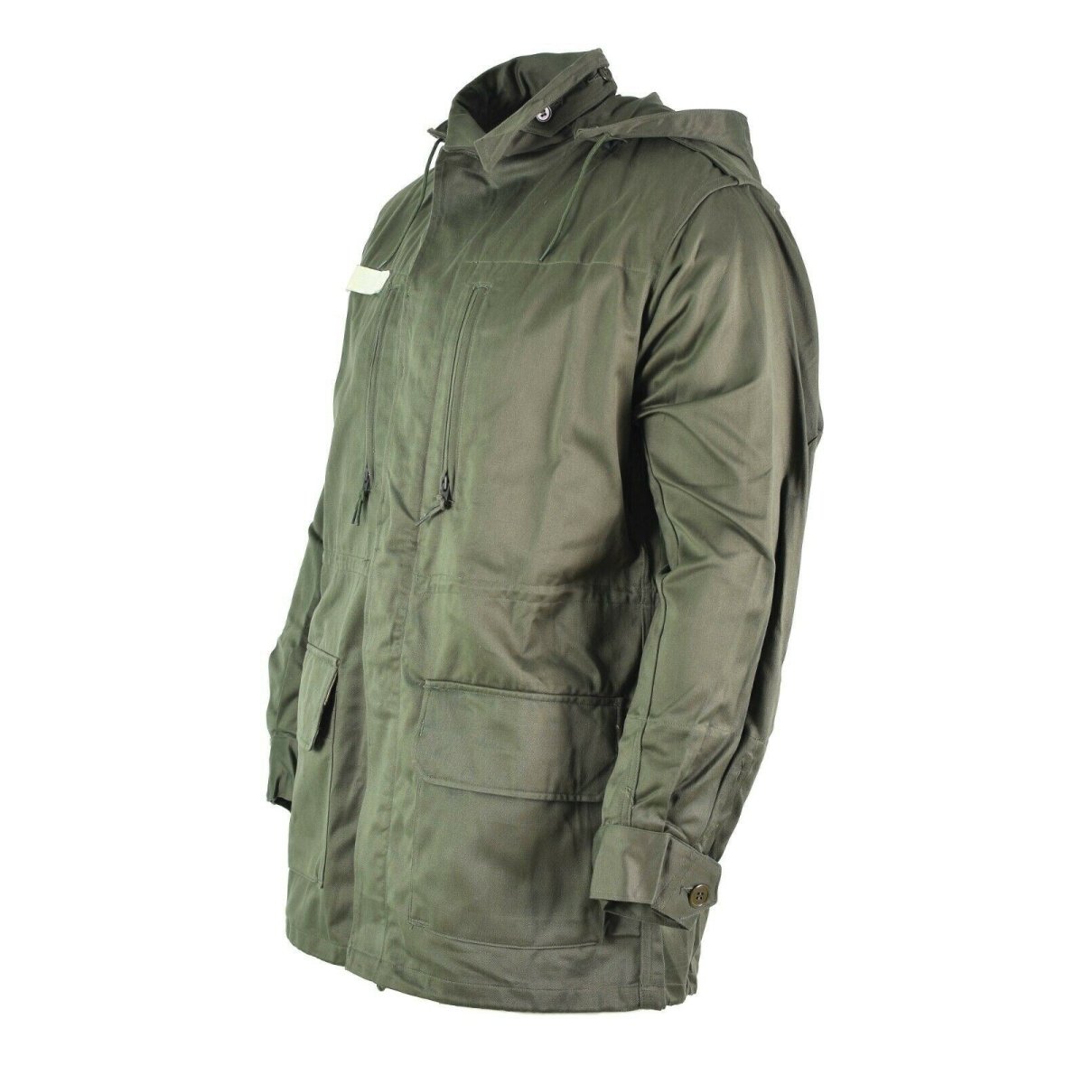 Original französische Armee Olive OD Jacke Müdigkeit Kampf Militär Kapuzenparka Satin