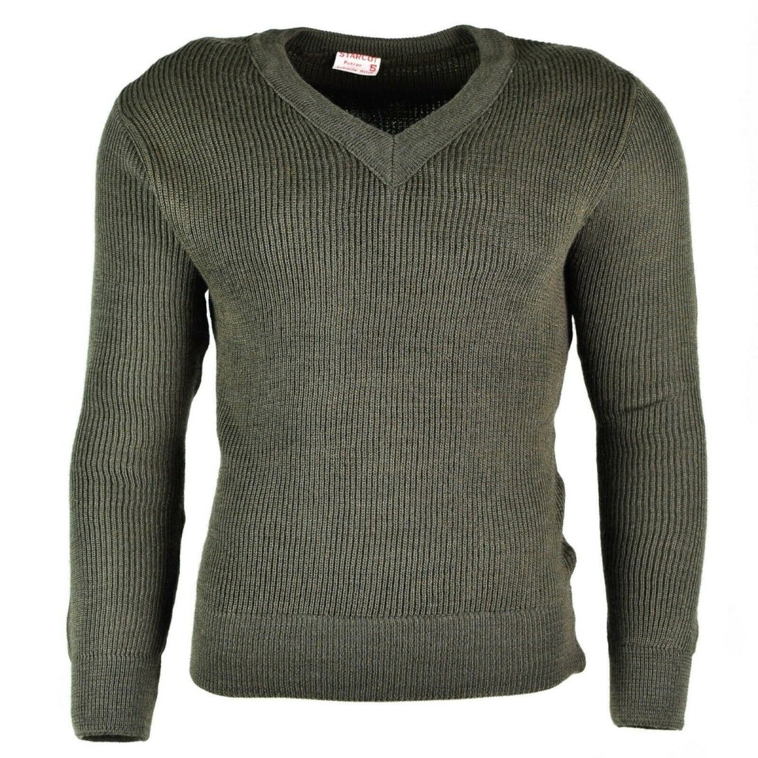Original französischer Armeepullover, Pullover, Chlorofibre, V-Ausschnitt, Wolle