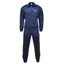 Original French Army navy blue training tracksuit with zip jacket and elastic cuff trousers for activewear and outdoor use.
