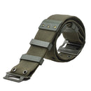 Original French army webbing belt in Famas Olive OD with durable canvas and quick-release buckle for military and outdoor use.