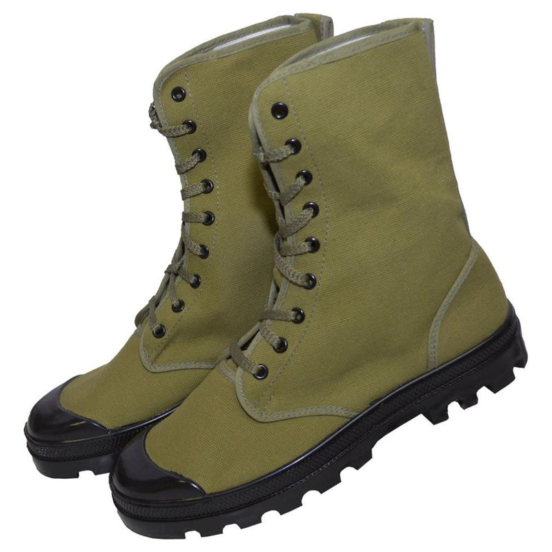 Original French Military Commando Boots Reinforced heels Vintage Olive