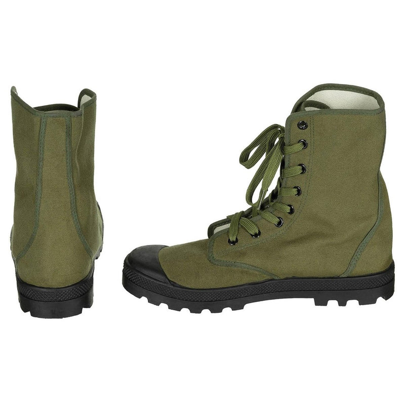 Original French Military Commando Boots Reinforced heels Vintage Olive