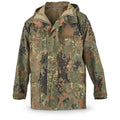 Gucca da campo dell'esercito tedesco originale Goretex Flecktarn Waterproof Rain Parka Nuovo