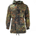 Original German army field jacket parka military issue hooded Flecktarn combat