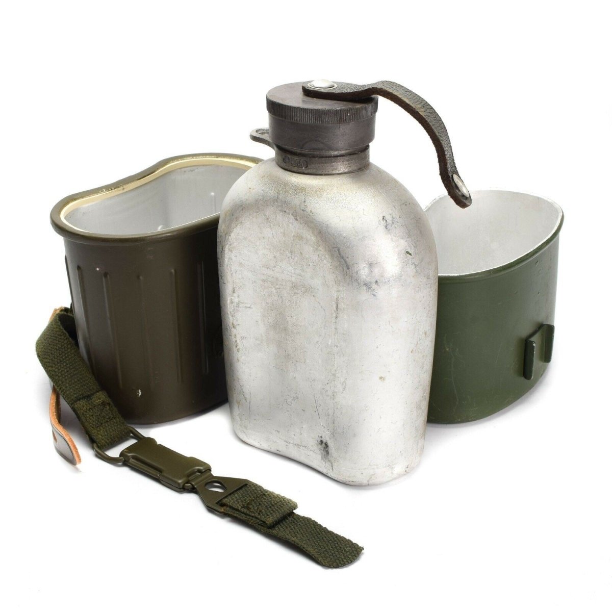 Juego de comedor original del ejército alemán, cantimplora, botella de agua, utensilios de cocina, ejército