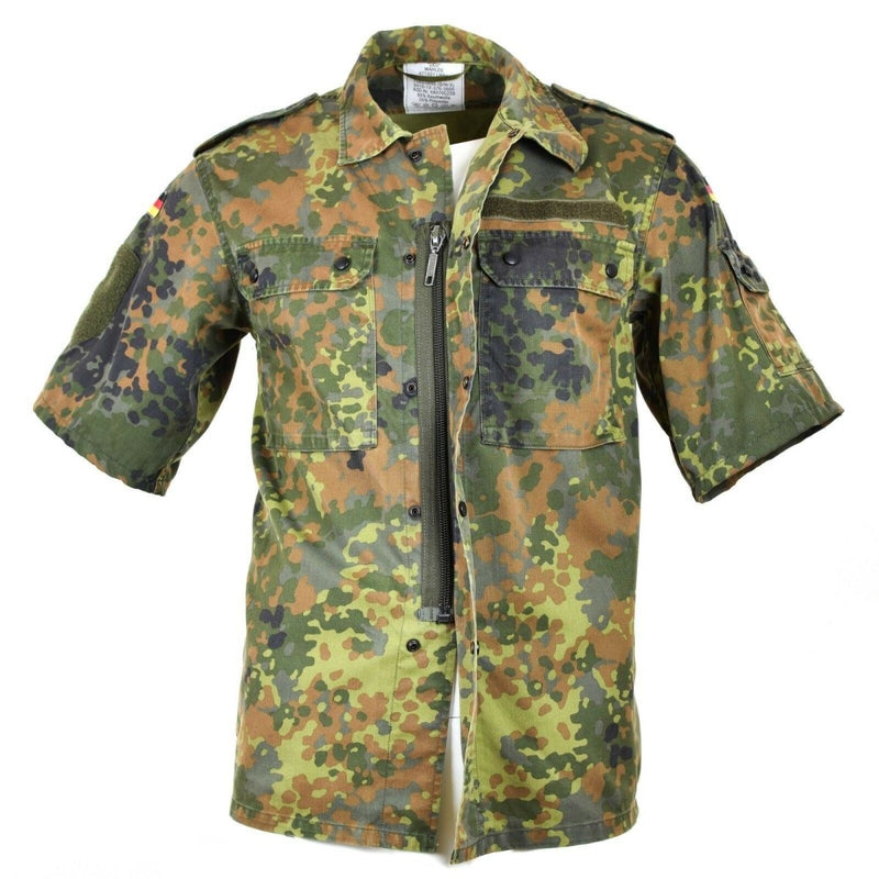 Original German army shirt zipped flecktarn short sleeves combat BW Army issue - GoMilitar