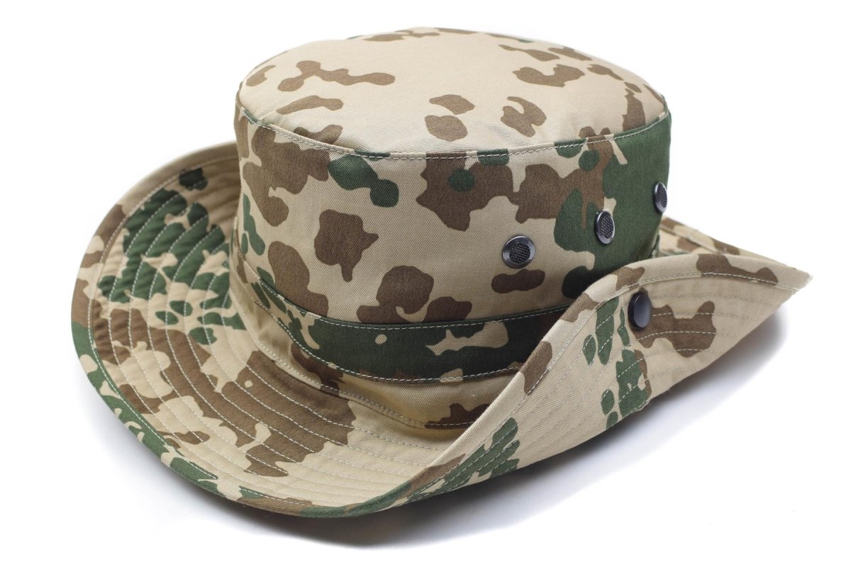 Chapeau de camping original de l'armée allemande avec camouflage tropical boonie, casquette d'extérieur pour la chasse et le camping, NEUF