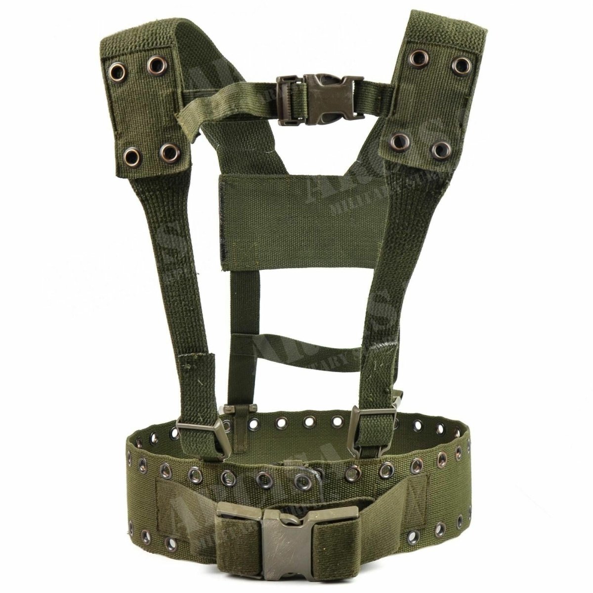 Vintage German army webbing rig H-strap Harness tactical olive