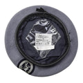 Original deutsche Feuerwehr-Baskenmütze, besticktes Stoffabzeichen, Grau