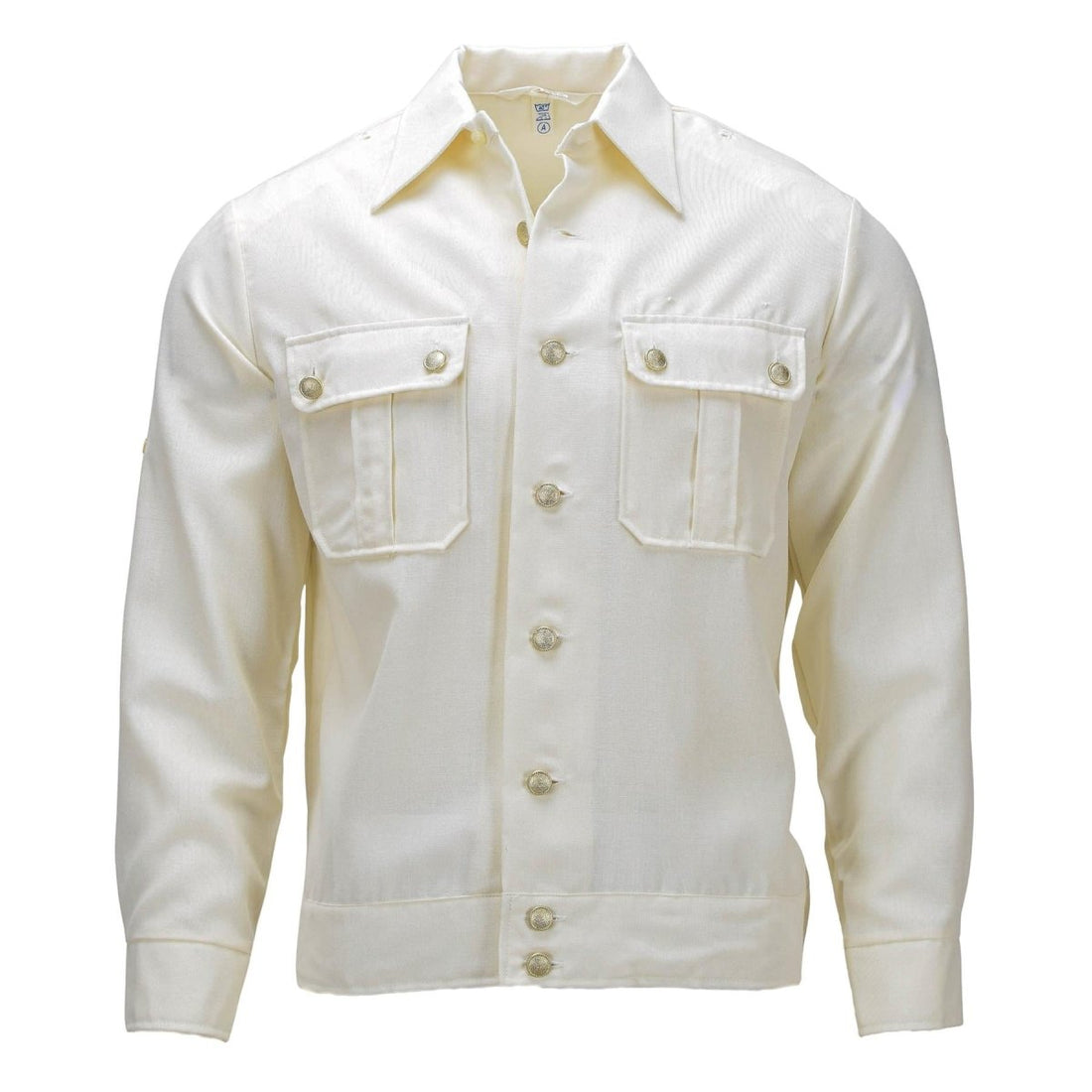 Camisa formal militar alemana original de manga larga mezcla de algodón emitida por el ejército