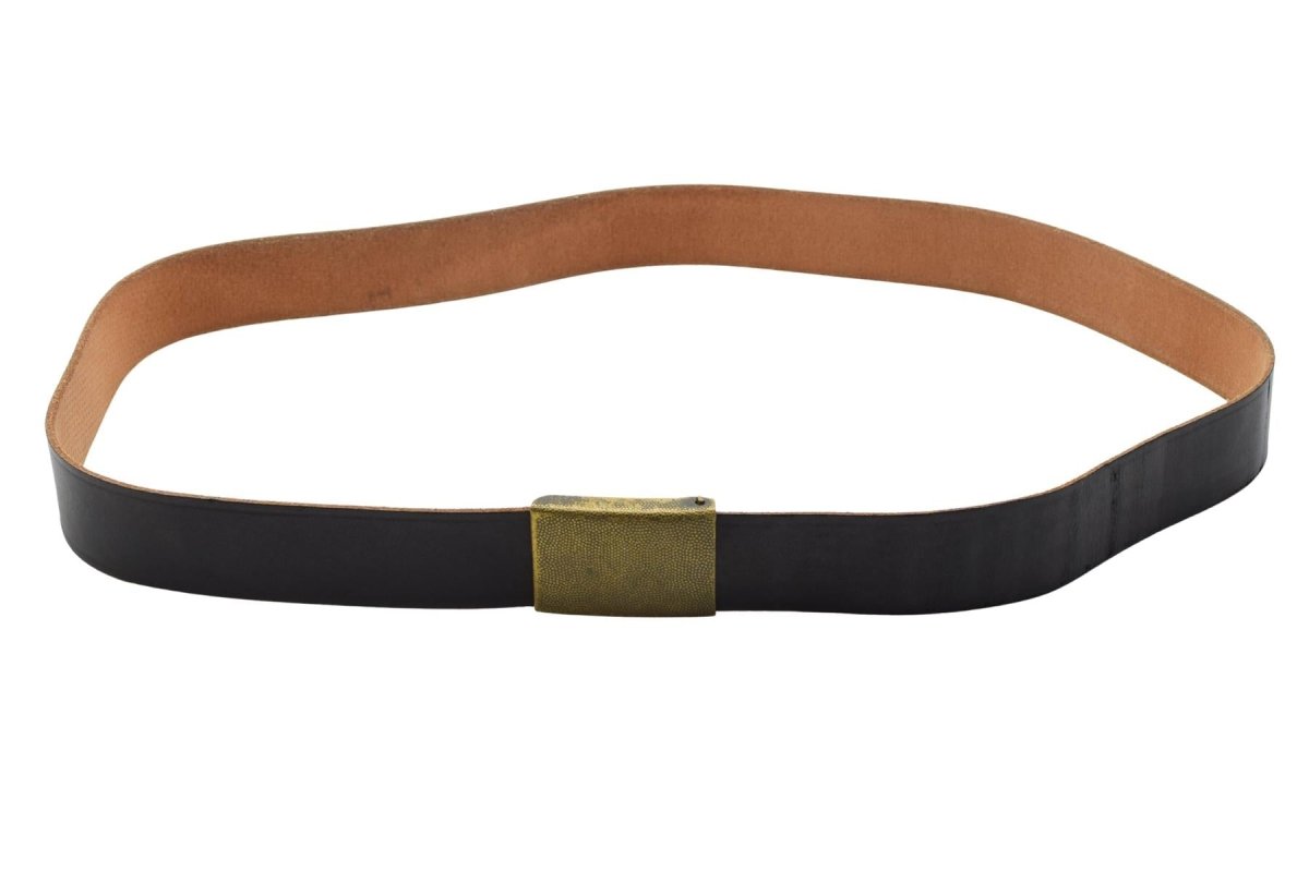 Original deutscher Militär-Lederhosengürtel Bundesmarine Army Navy Schwarz