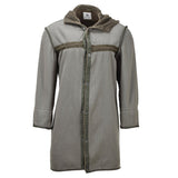 Parka longue militaire allemande originale avec doublure en fausse fourrure et capuche thermique olive