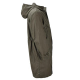 Original alemana militar larga parka chaqueta oliva abrigo con capucha ejército al aire libre