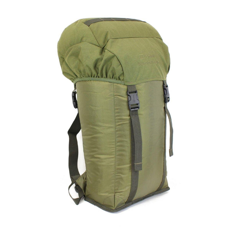 Original Holland Dutch military olive green backpack with shoulder straps and secure buckle closure for outdoor use