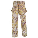 Original Italian Air Forces desert camo bib rain pants with adjustable suspenders and elastic waist for outdoor durability.