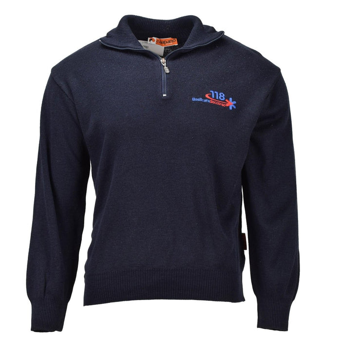 Jersey original del servicio de emergencia del ejército italiano, chaleco de lana azul - GoMilitar