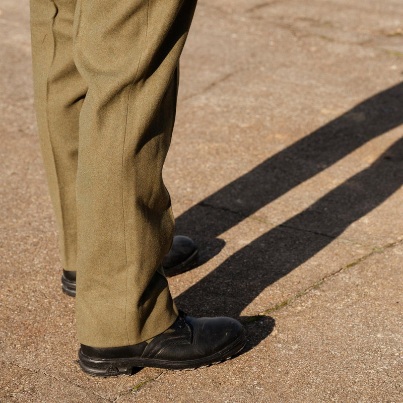 Original Italian army wool uniform olive pants dress formal vintage trousers