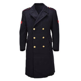 Abrigo de vestir original de los Carabinieri militares italianos de lana con doble botonadura negro