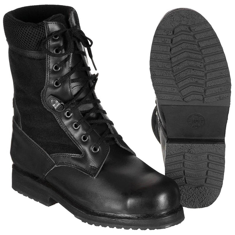 Original Italian Military Combat Boots Lightweight Leather Semi Seasional Black - GoMilitar