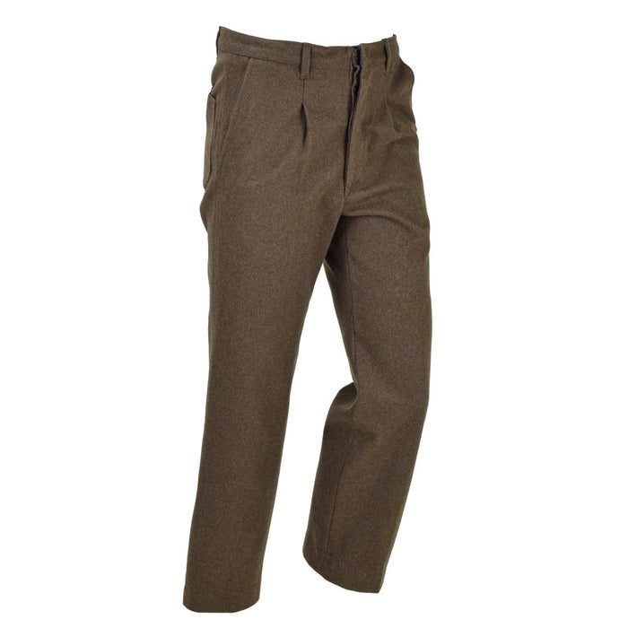 Originele Italiaanse militaire gala-uniformbroek bruine wollen vintage broek leger - GoMilitar