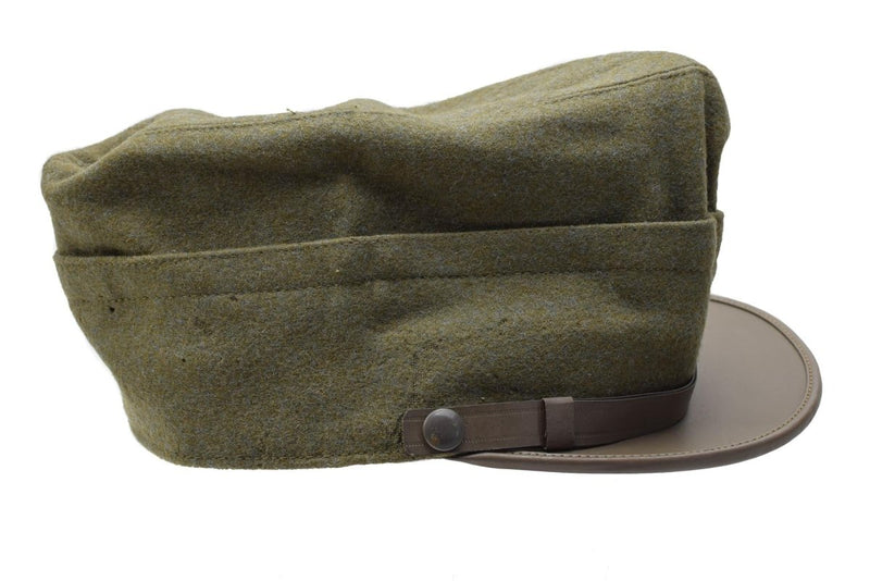 Original Italian military snapback field cap olive wool lightweight vintage - GoMilitar