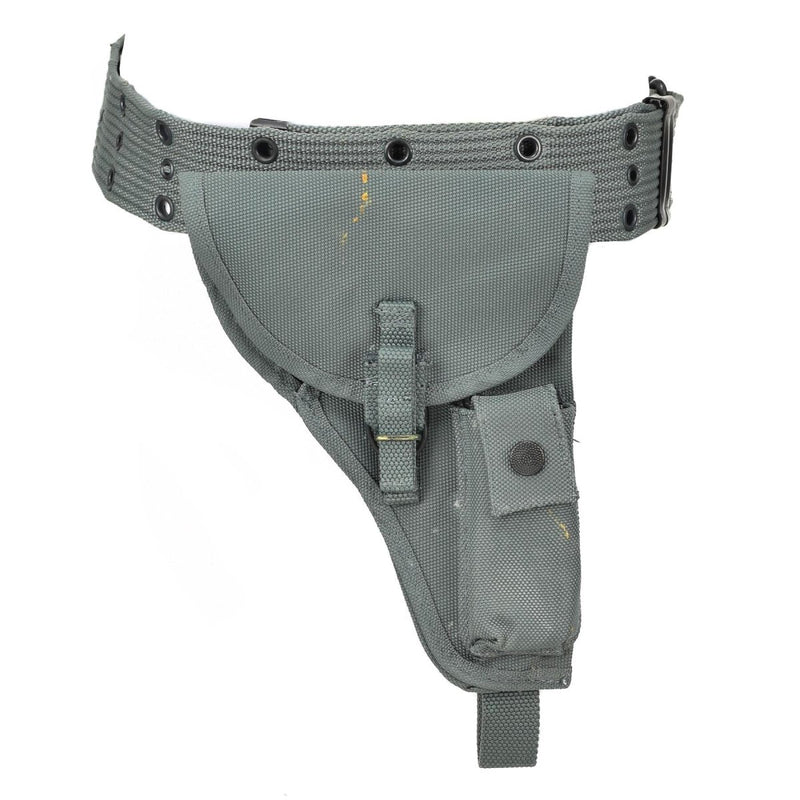 Funda original de cinturón de pistola de la policía italiana con sistema de cintura de bolsas de munición NUEVO