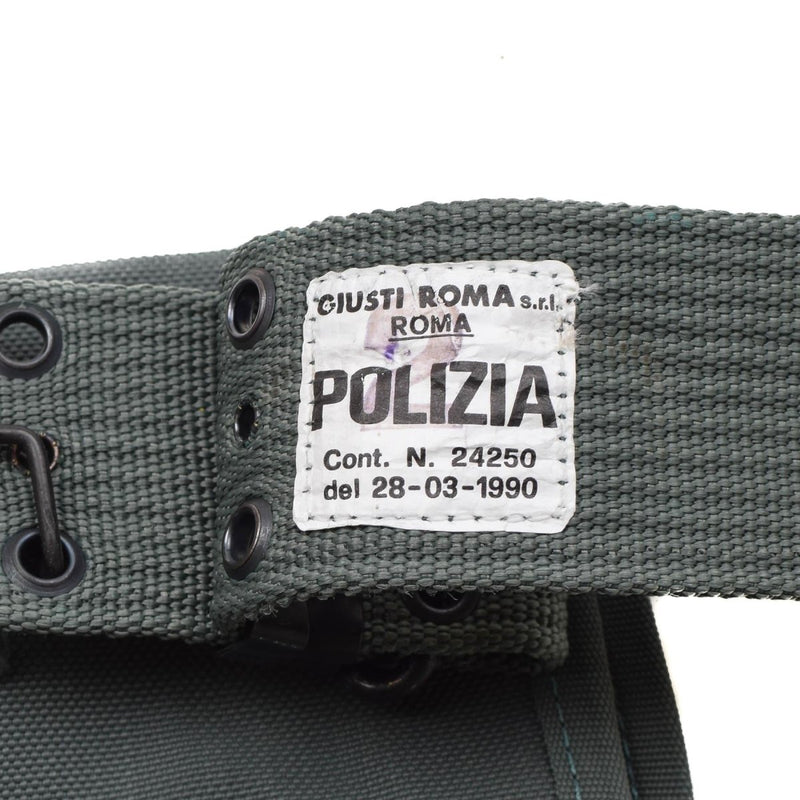 Funda original de cinturón de pistola de la policía italiana con sistema de cintura de bolsas de munición NUEVO