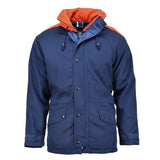 Original italienische dreischichtige Marine Parka Jacke mit Kapuze Vintage wasserdicht NEU