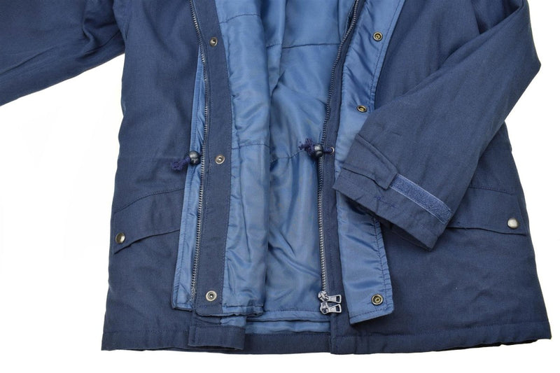 Originale Italian Trilamented Navy Parka Giaccata con cappuccio con cappuccio Nuovo impermeabile