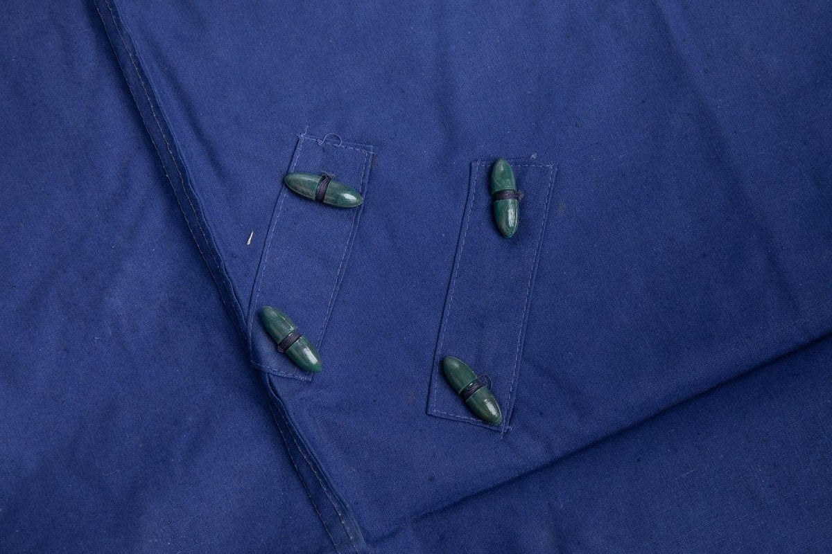 Bâche de tente militaire roumaine originale bleue imperméable 1,80 x 1,80 cm Surplus