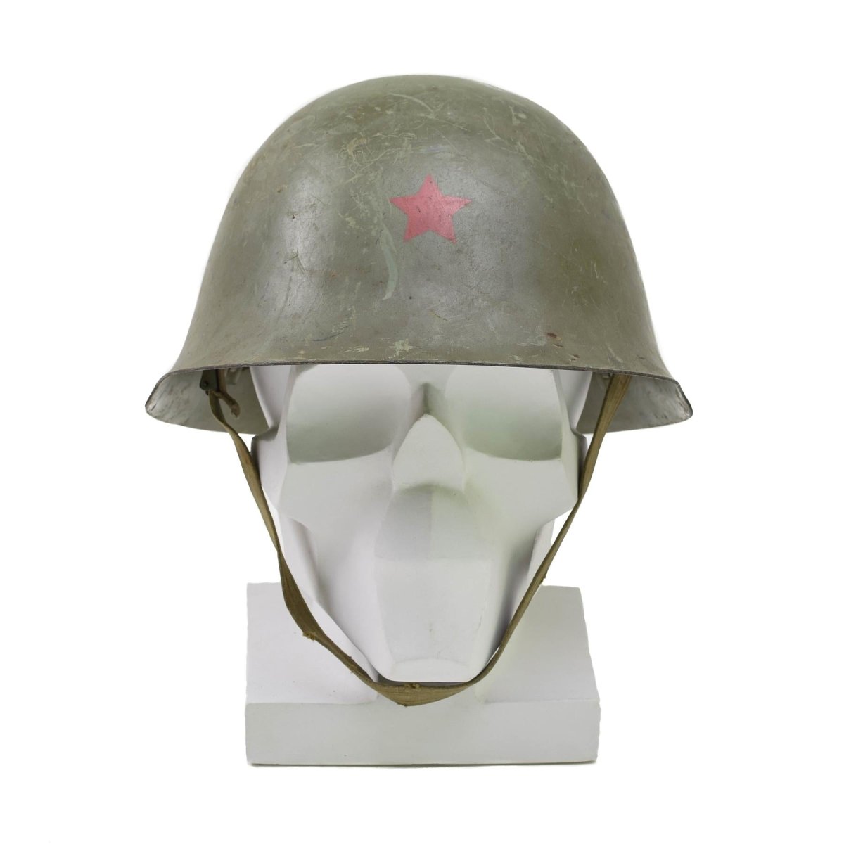 Original serbischer taktischer Stahlhelm mit Innenfutter Kampfausrüstung Kinnriemen Oliv