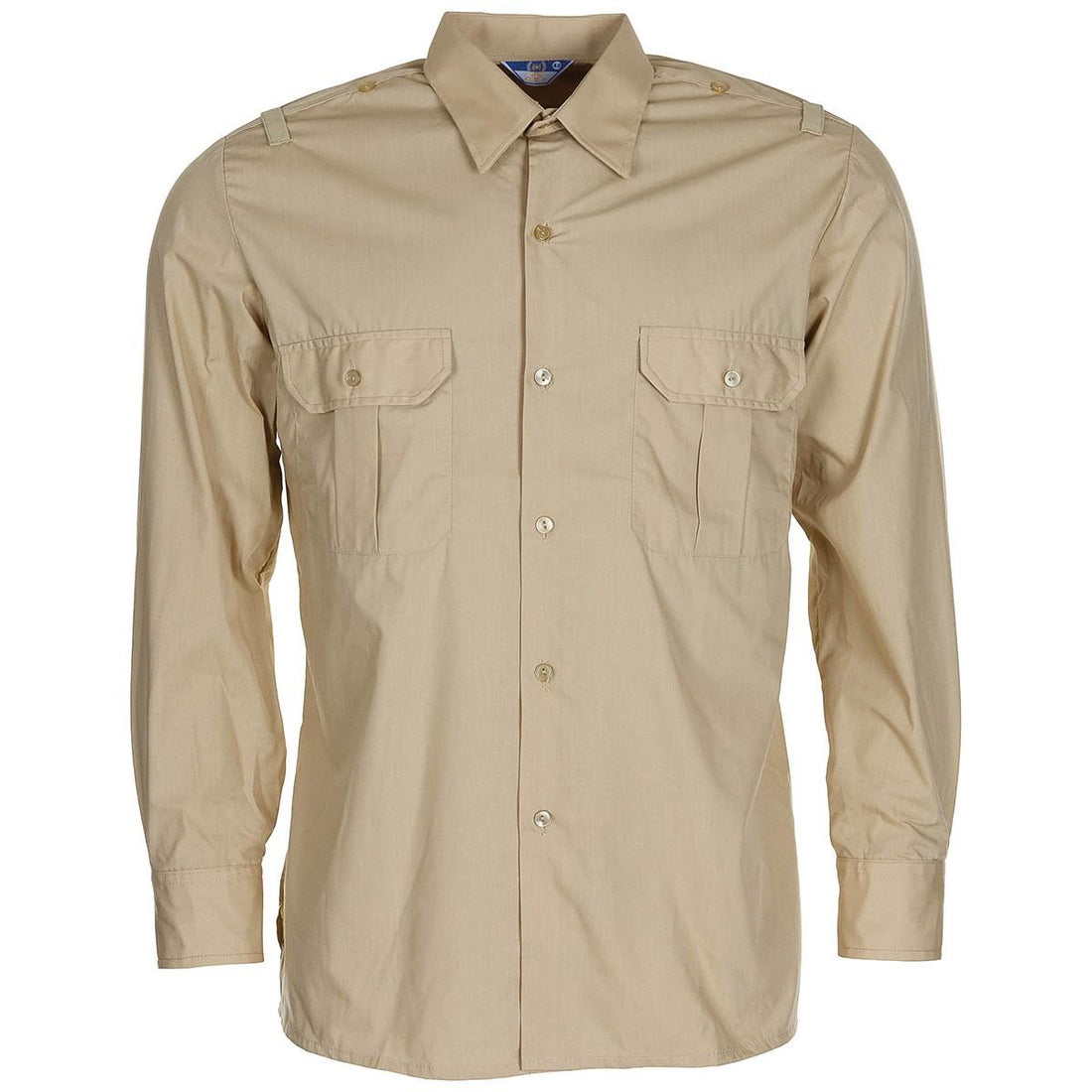 Camisa de trabajo de campo de manga larga militar original española ligera caqui