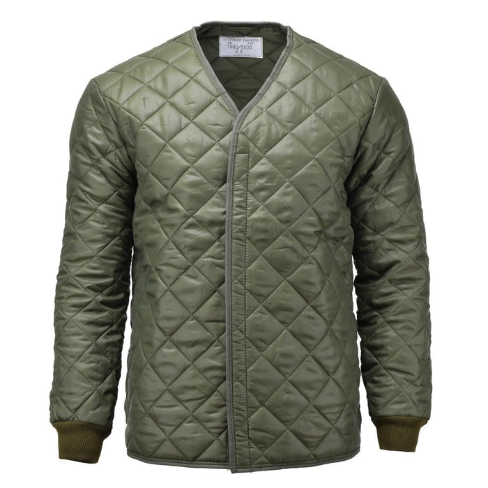Veste de parka militaire matelassée vert olive de l'armée suédoise originale pour plus d'isolation et de chaleur en hiver