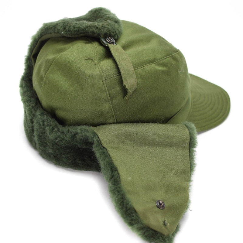 Swedish Army Winter Cap M59 OD Green Wool Cold Weather Military Surplus Gear - E - Foto 5